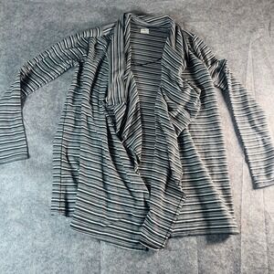 O'Neill Open Front Drape Cardigan‎ Gray Black White Size S